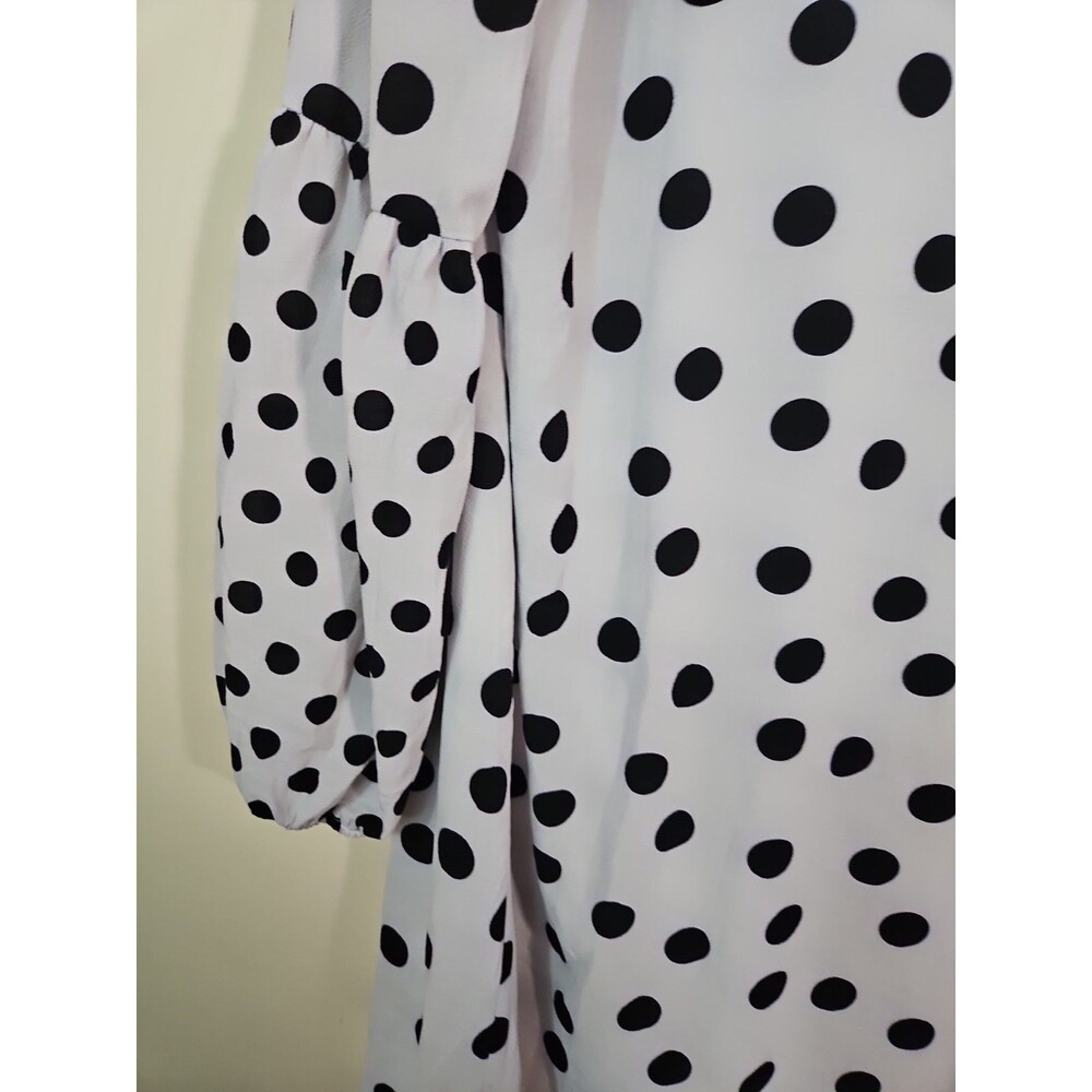 Cocomo Women Plus Size 2x Polka Dot Classy Black White Long Sleeve Dress Knee L - Picture 9 of 11